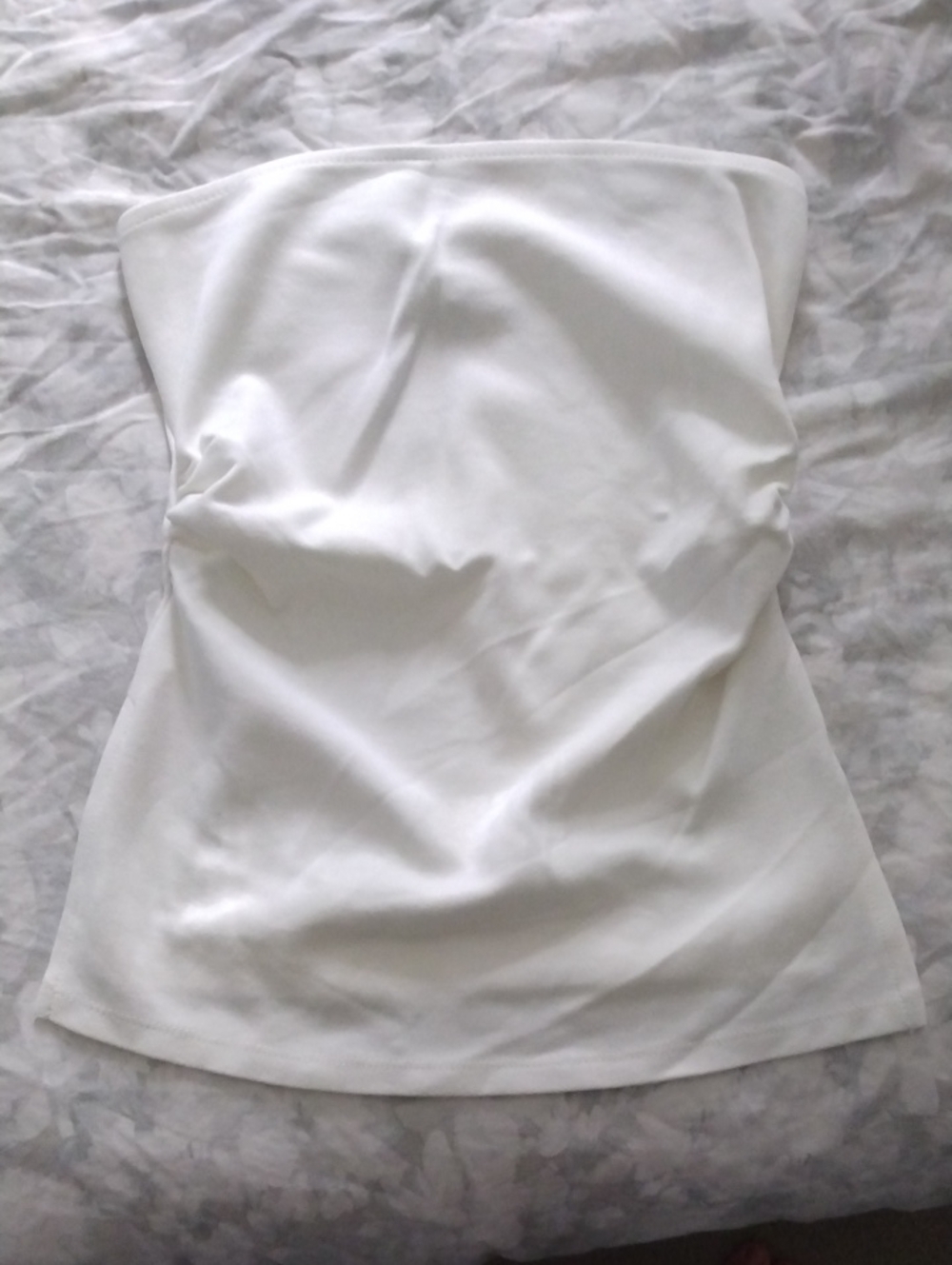 stradivarius White Strapless Tube Top